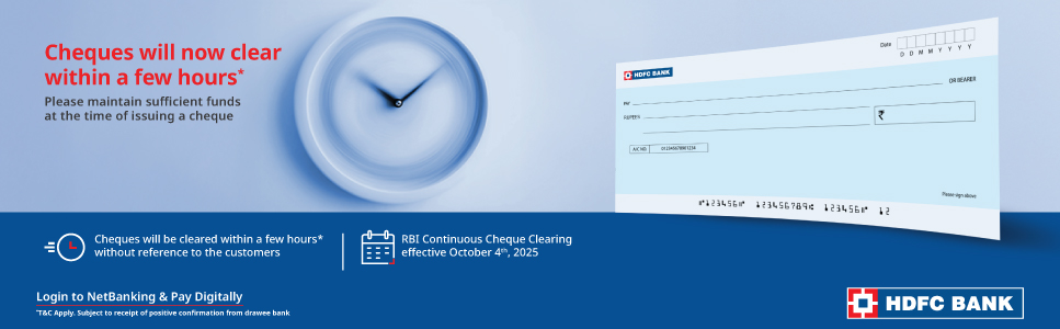 Cheques will clear in hours